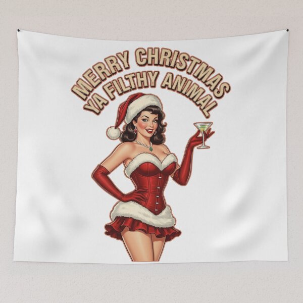 Item preview, Merry Christmas Ya Filthy Animal- Funny Christmas  designed and sold by FitEnvy.