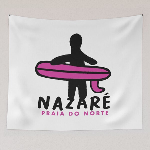 Item preview, Pink Nazaré Praia do Norte Surfer – Minimal Hand Drawn Big Wave Surf Illustration from Portugal designed and sold by Tropical Blood.