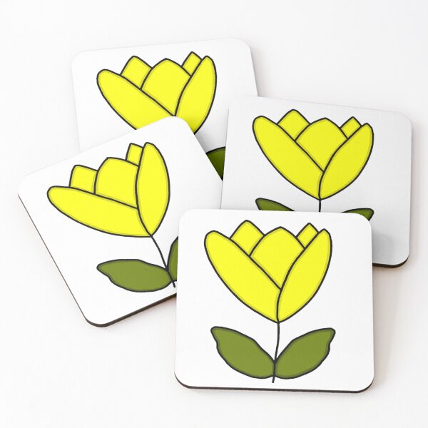 Item preview, Bright Yellow Tulip with Green Leaves designed and sold by MageMocha.