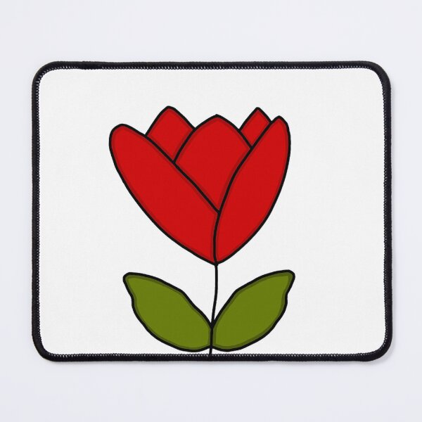 Item preview, Bright Red Tulip with Green Leaves designed and sold by MageMocha.