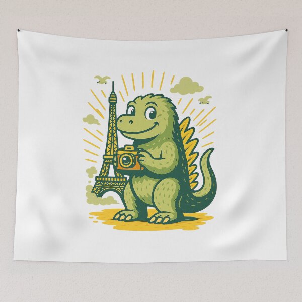 Item preview, Cute Retro Monster in Paris designed and sold by NatureStyle555.