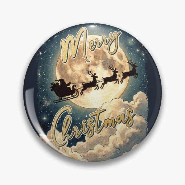 Item preview, Vintage Christmas Santa Sleigh Merry Christmas designed and sold by KAI-Studio.