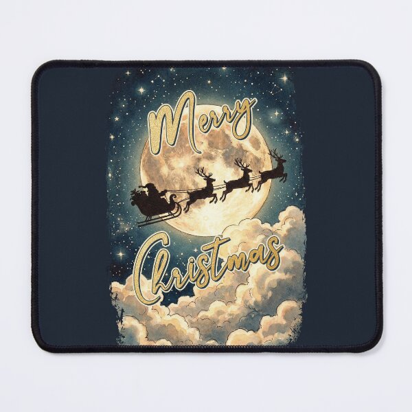 Item preview, Vintage Christmas Santa Sleigh Merry Christmas designed and sold by KAI-Studio.