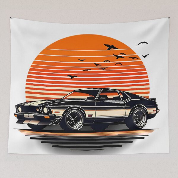 Item preview, Retro Sports Car Sunset Vintage Illustration Art designed and sold by DrawDrip.