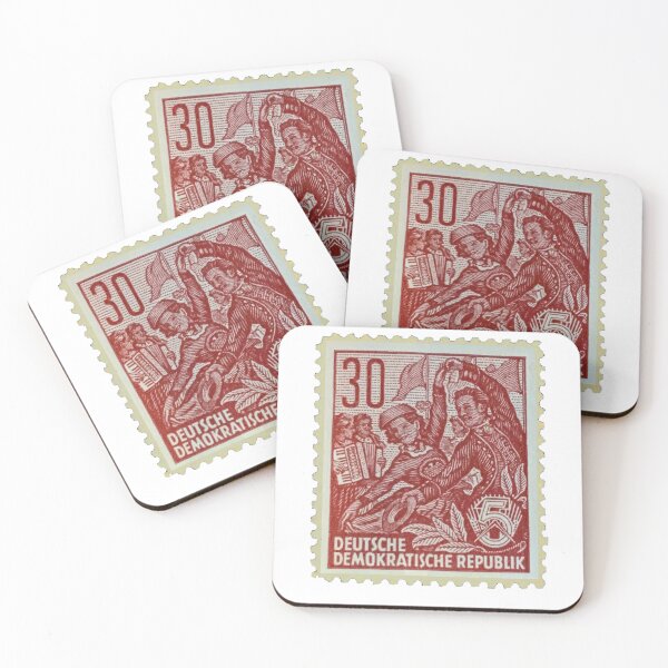 Item preview, Vintage East German Red Celebration 30 Marks Postage Stamp designed and sold by red-amber65.