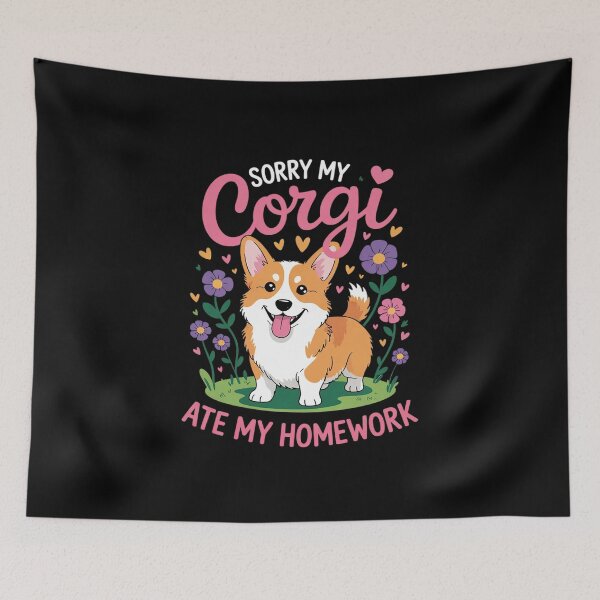 Item preview, Sorry My Corgi Ate My Homework Floral Dog Cute Student  designed and sold by MathisBellanger.