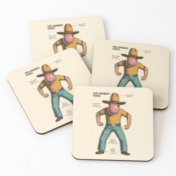 Item preview, THE CONFIDENT STANCE — Vintage Bubblegum Cowboy Instruction Poster designed and sold by bisha.