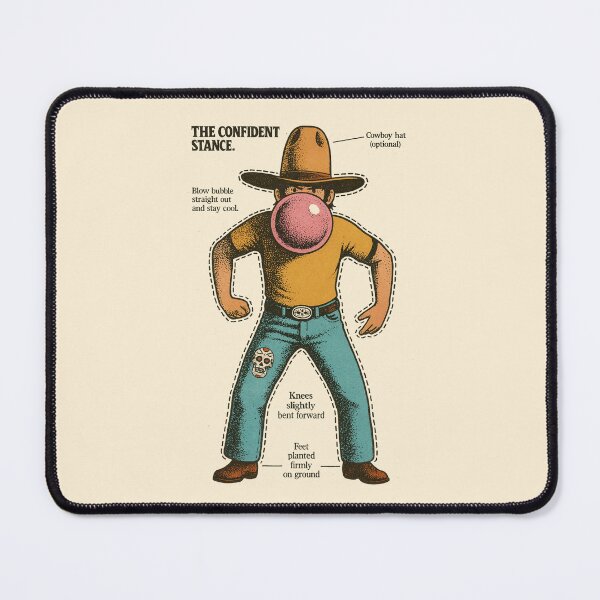 Item preview, THE CONFIDENT STANCE — Vintage Bubblegum Cowboy Instruction Poster designed and sold by bisha.