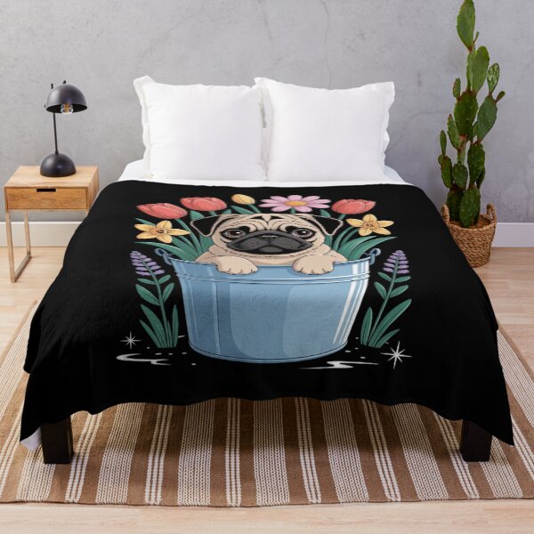 Item preview, Spring Floral Pug - Dog Owner Pet Trainer Animal Puppy Lover Men Women Kids designed and sold by PowAcademy.