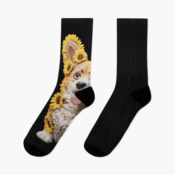 Artikelvorschau, Sonnenblumen, Corgi-Hund, Blumen, Gartenarbeit, Blumen entworfen und verkauft von MathisBellanger.