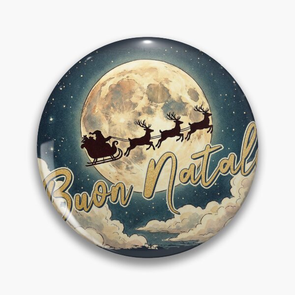 Item preview, Vintage Christmas Santa Sleigh Buon Natale designed and sold by KAI-Studio.