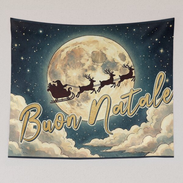 Item preview, Vintage Christmas Santa Sleigh Buon Natale designed and sold by KAI-Studio.
