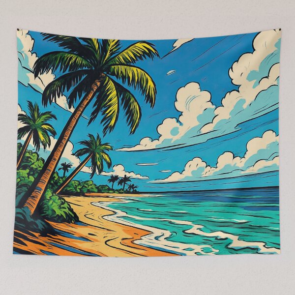 Item preview, Bahamas landscape | Comics style - Cartoon designed and sold by ComicsFactory.