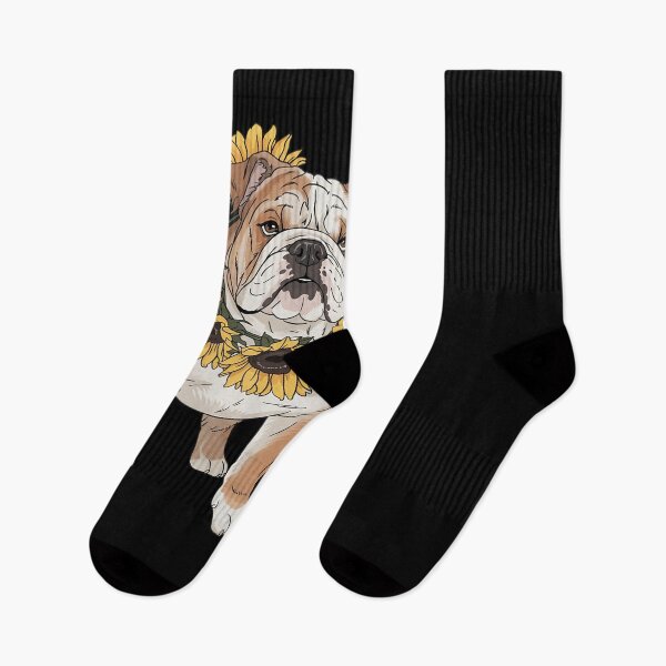 Artikelvorschau, Sonnenblume, Englische Bulldogge, Hund, Blume, Garten, Blumen entworfen und verkauft von PowAcademy.