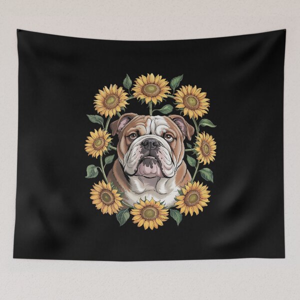 Item preview, Sunflower English Bulldog Dog Flower Gardening Floral1  designed and sold by MathisBellanger.