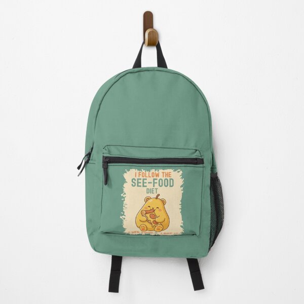 Item preview, The See-Food Diet: Cute Kawaii Pear Bear Eating Pizza | Funny Food Lover Pun designed and sold by Made You Smirk.