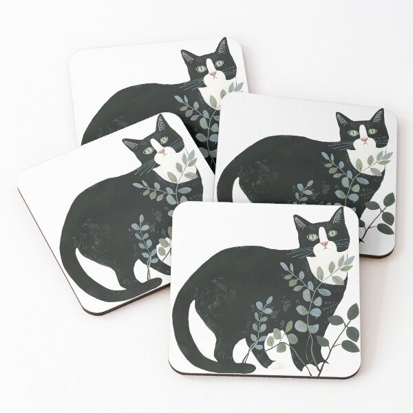 Item preview, Tuxedo Cat with house plants designed and sold by xiao xuans.