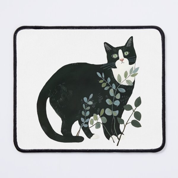Item preview, Tuxedo Cat with house plants designed and sold by xiao xuans.