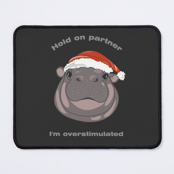 Item preview, Overstimulated Christmas Hippo Meme designed and sold by SKETCHYANDGRAPHIC.