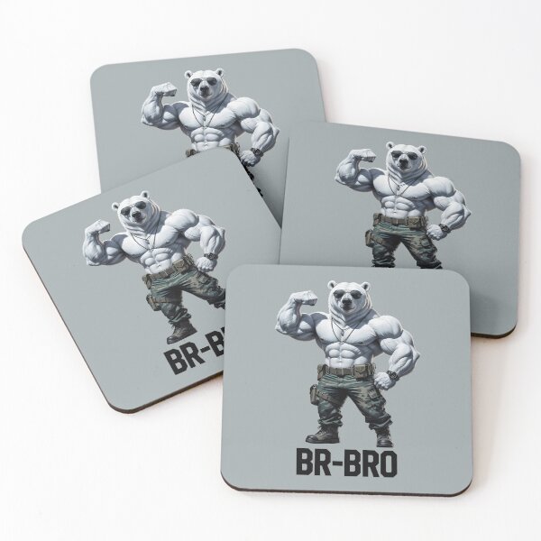 Item preview, BR-BRO Cool Muscular White Bear designed and sold by QuirkySpark.