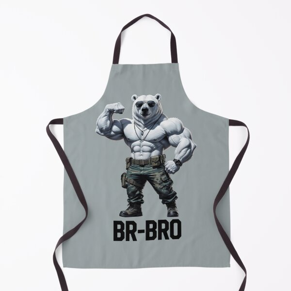 Item preview, BR-BRO Cool Muscular White Bear designed and sold by QuirkySpark.