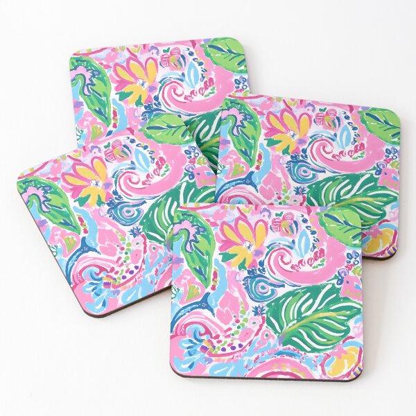 Item preview, Preppy, Grandmillennial paisley, flowers, and palmetto in candy pink, sky blue and green designed and sold by SophieClimaArt.