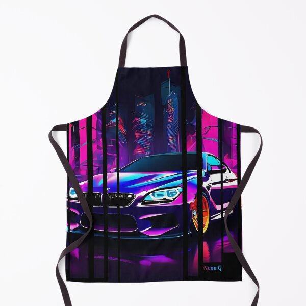Item preview, BW M6 sideways cyberpunk neon city, high contrast colors, cinematic lighting, bold vector illustration 12 designed and sold by Neon G.