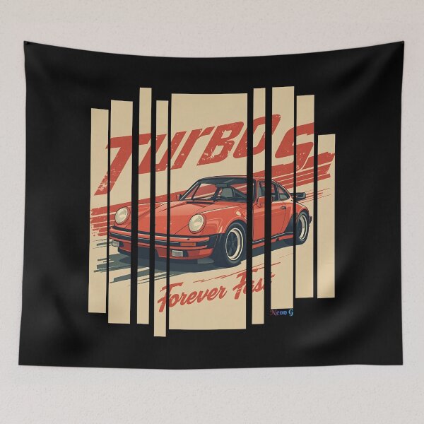 Item preview, Porsch 911 Turbo S inspired Design Vintage racing poster style, dynamic motion lines 1 designed and sold by Neon G.