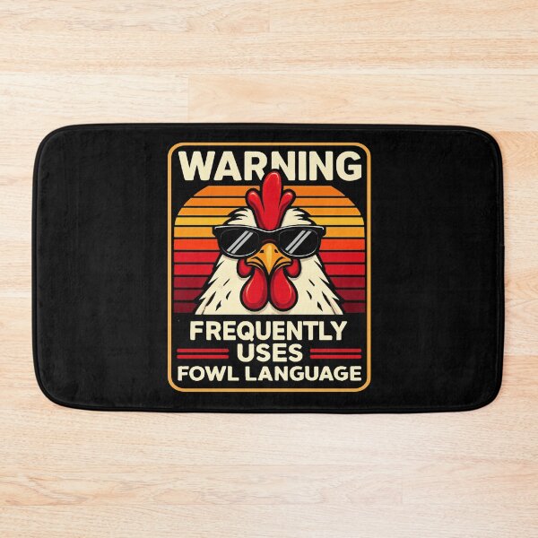 Item preview, WARNING FREQUENTLY USES FOWL LANGUAGE - Retro Funny Chicken with Sunglasses Pun designed and sold by Cree8if.