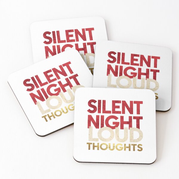 Item preview, Funny Christmas Anxiety Quote – Silent Night Loud Thoughts designed and sold by MiszungART.