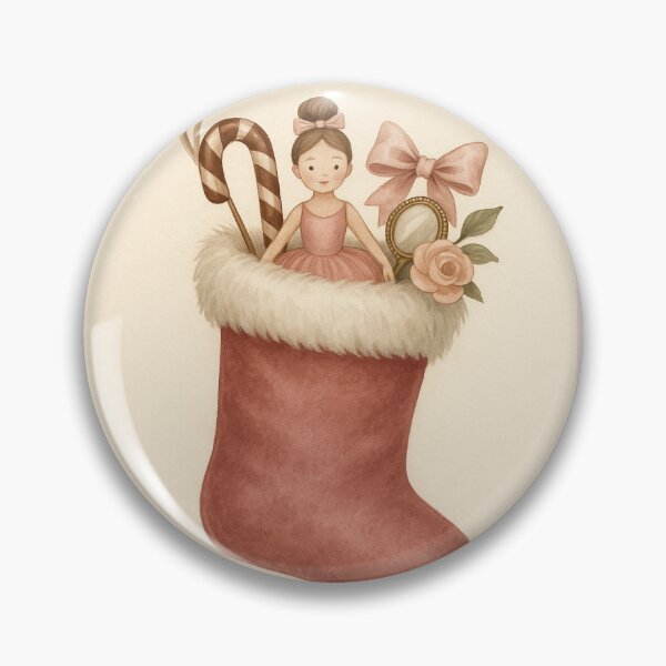 Item preview, Sugarplum Wishes – Pink Ballet Christmas Stocking Illustration designed and sold by Novel Works Studio.