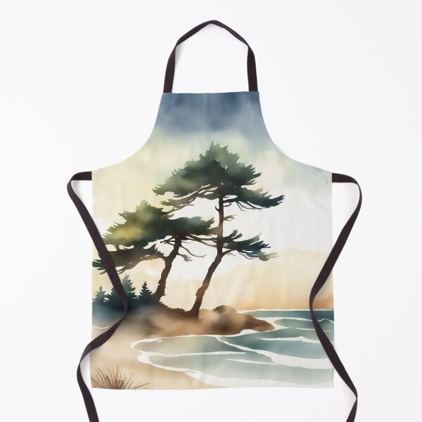 Item preview, Ocean Beach with Pine Trees designed and sold by CalmnessbyChoice.