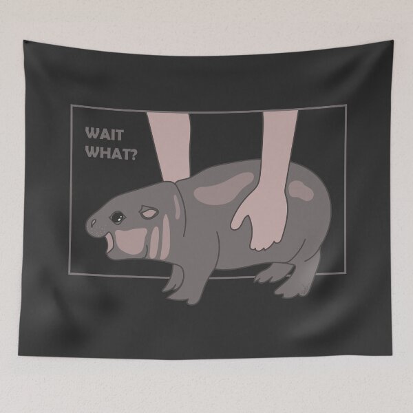 Item preview, Confused Baby Hippo - Wait What? designed and sold by SKETCHYANDGRAPHIC.