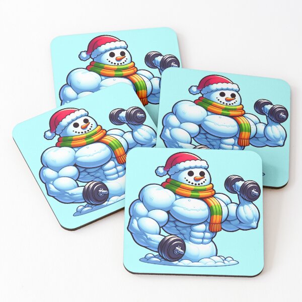 Item preview, Buff Snowman Lifting Dumbbells - Funny Gym Christma designed and sold by GREENZ0NE.