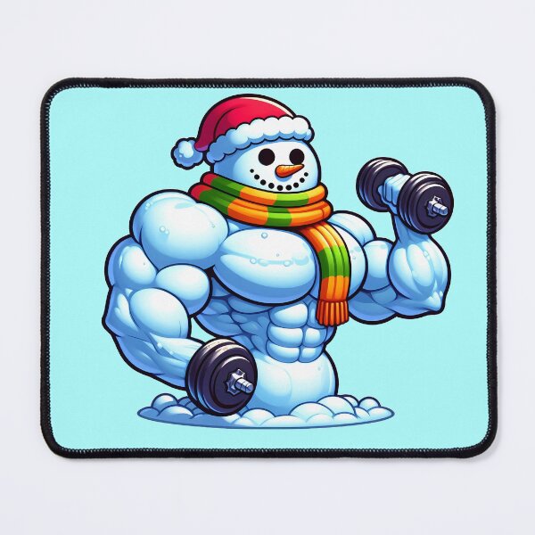 Item preview, Buff Snowman Lifting Dumbbells - Funny Gym Christma designed and sold by GREENZ0NE.