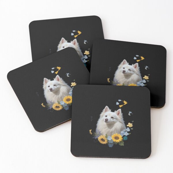 Item preview, Sunflower Hippie Floral American Eskimo Dog  designed and sold by PowAcademy.