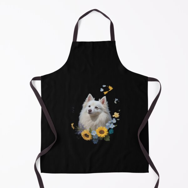 Item preview, Sunflower Hippie Floral American Eskimo Dog designed and sold by PowAcademy.