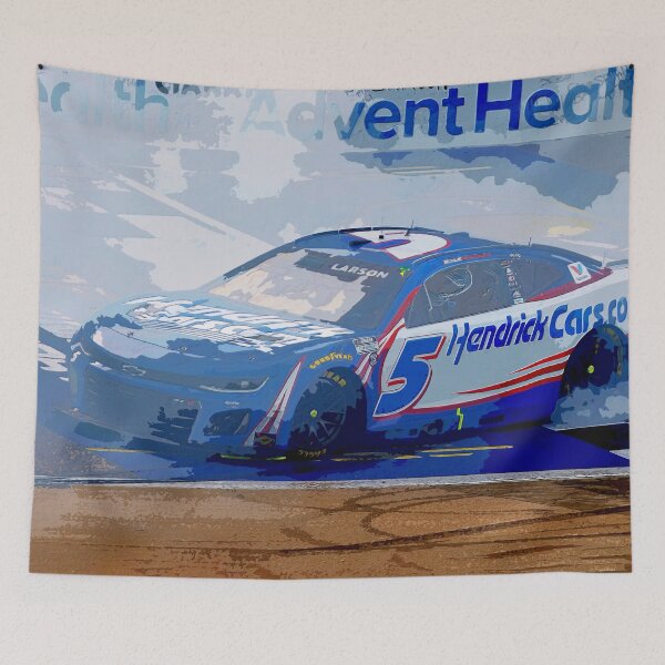 Item preview, Kyle Larson doing donuts to celebrate his victory in his 2025 Nascar Cupcar watercolor designed and sold by Rodissimus1984.