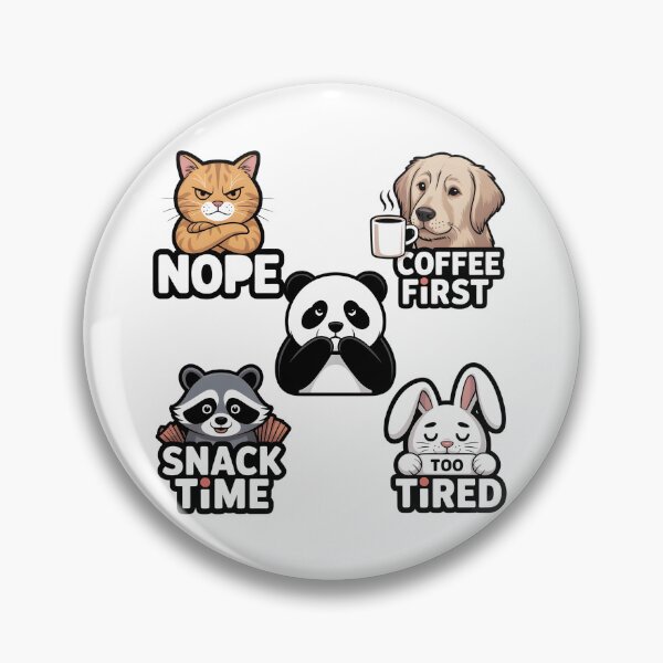Item preview, Funny Animal Mood Stickers – Cat, Dog, Panda, Raccoon & Bunny Pack designed and sold by SoftyDesigns.