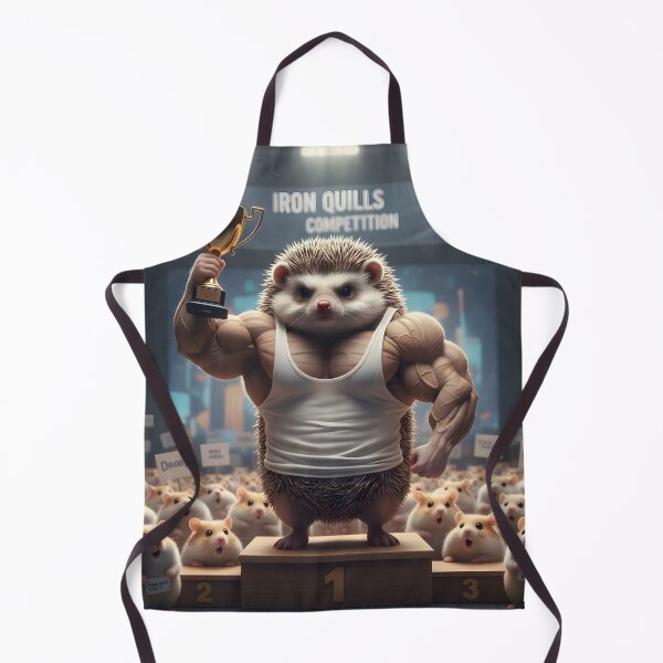 Item preview, Muscle Hedgehog Champion with Trophy | Funny Bodybuilder Animal Art | Iron Quills Competition designed and sold by ReykorShop.