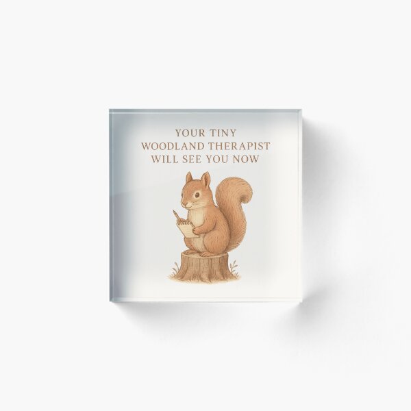 Item preview, Tiny Woodland Therapist | Cute Squirrel Illustration designed and sold by Ombrya.
