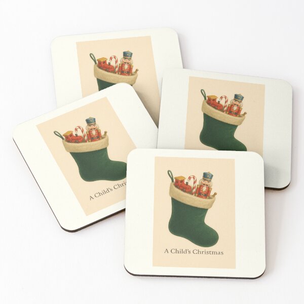 Item preview, A Child’s Christmas | Classic Green Velvet Stocking Art designed and sold by Novel Works Studio.