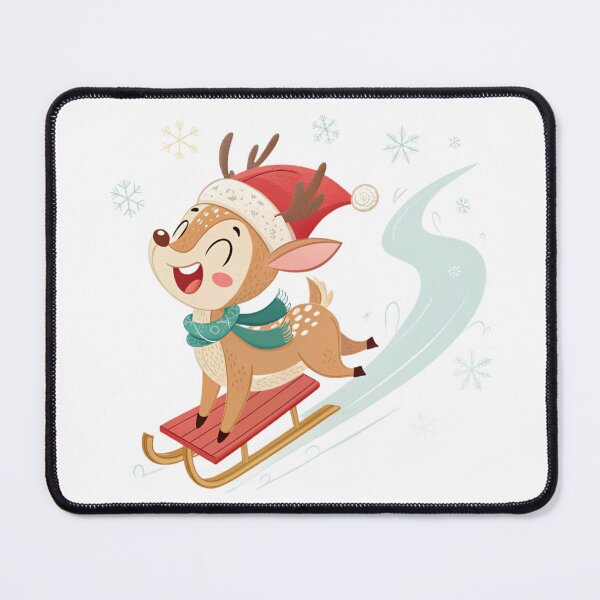 Item preview, oyful Christmas Reindeer on Sled – Cute Holiday Art by Vivo Studio designed and sold by VivoStudio.