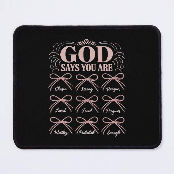 Item preview, God Says You Are Coquette Pink Bow Christian Bible Verses designed and sold by CombatTask.