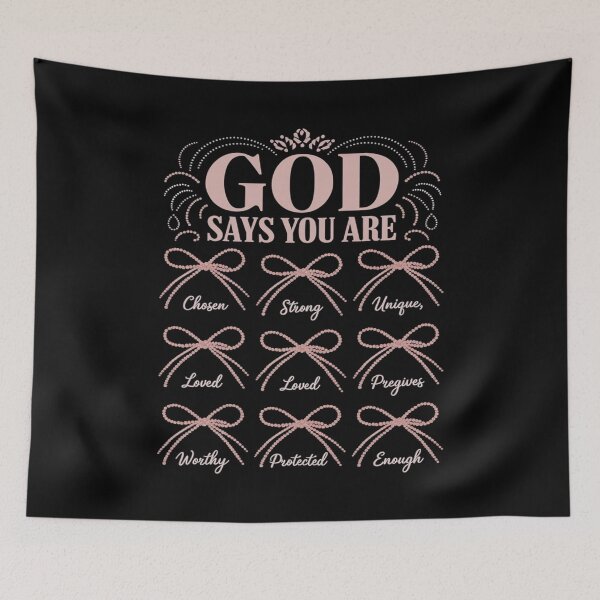 Item preview, God Says You Are Coquette Pink Bow Christian Bible Verses designed and sold by CombatTask.