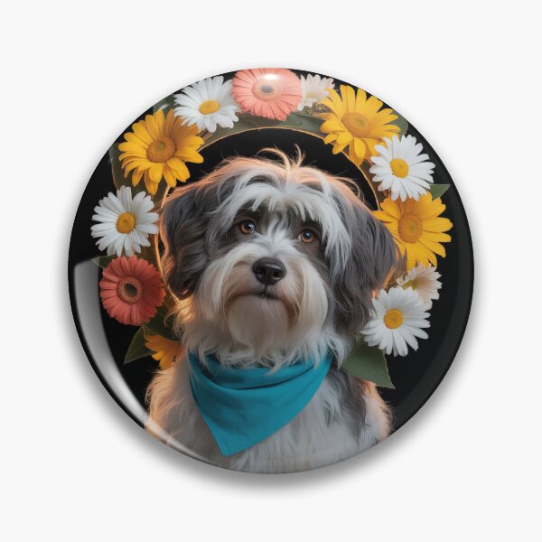 Item preview, Sunflower Hippie Floral Havanese Dog  designed and sold by PowAcademy.
