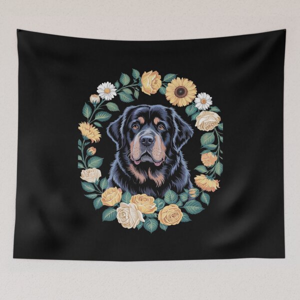 Item preview, Sunflower Hippie Floral Newfoundland Dog for Men Women  designed and sold by MathisBellanger.