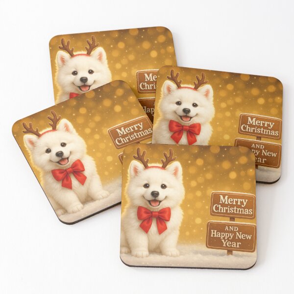 Item preview, Samoyed Deluxe Christmas Happy New Year Art designed and sold by GivingJoy.