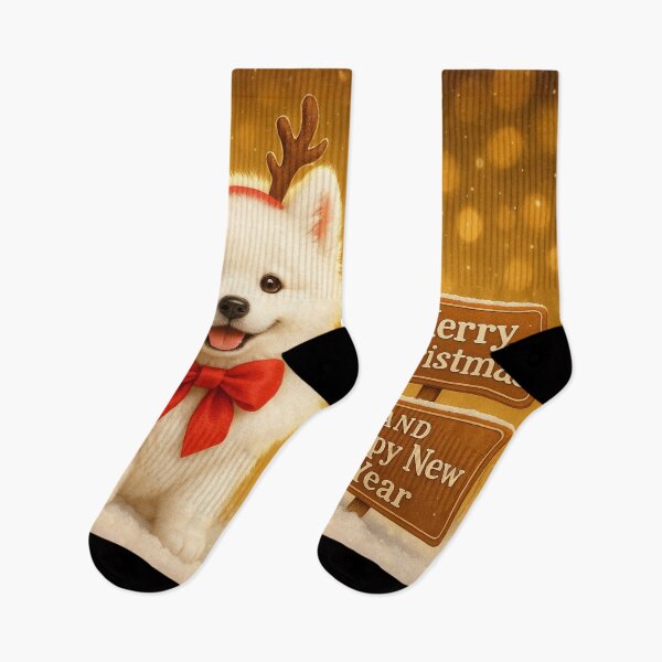 Item preview, Samoyed Deluxe Christmas Happy New Year Art designed and sold by GivingJoy.