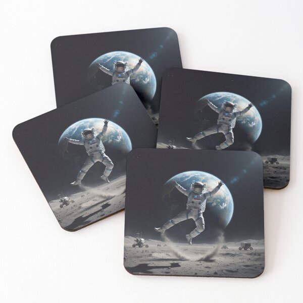 Item preview, Lunar Leap Astronaut Above Earth designed and sold by Krfto.